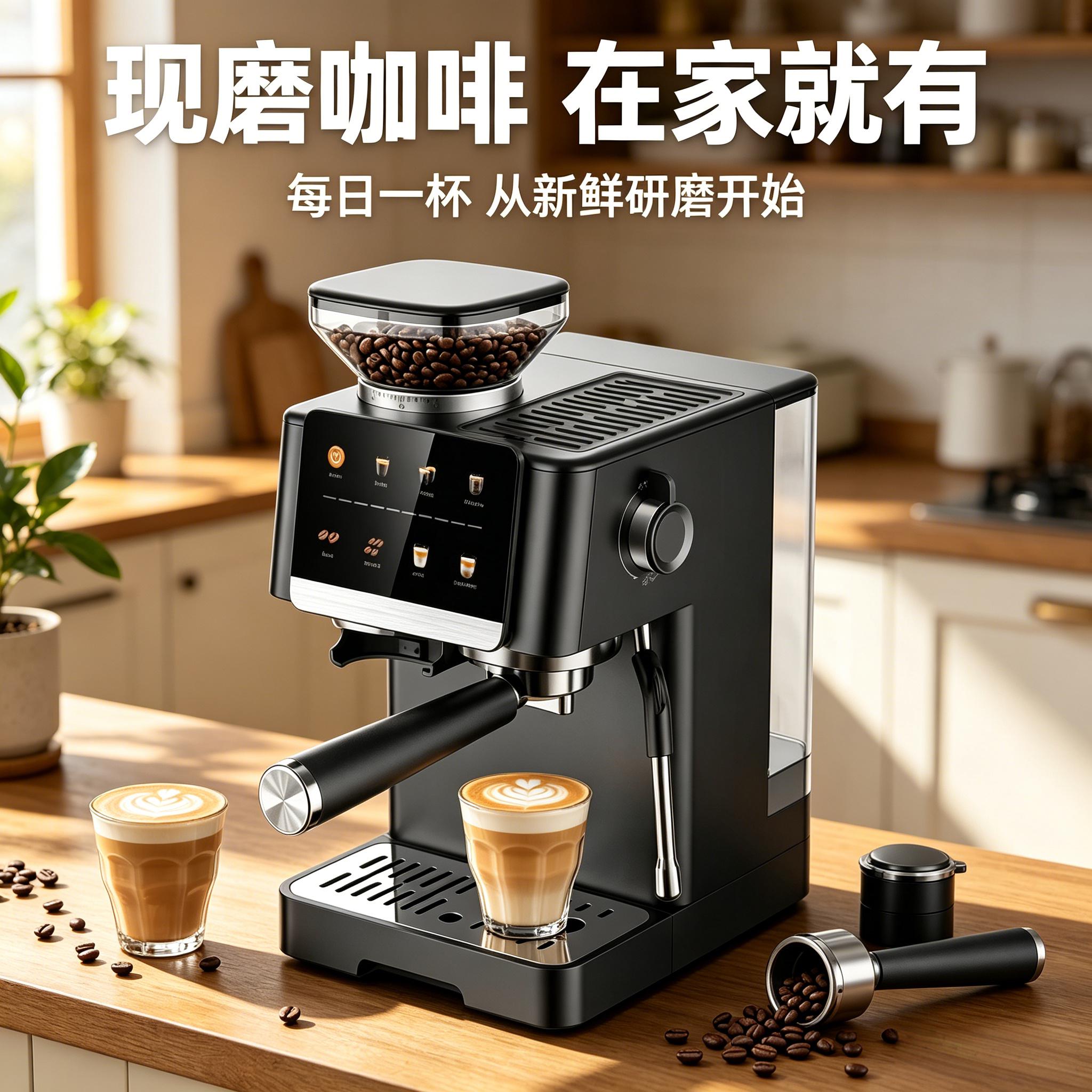 意式咖啡机冷热双萃研磨一体