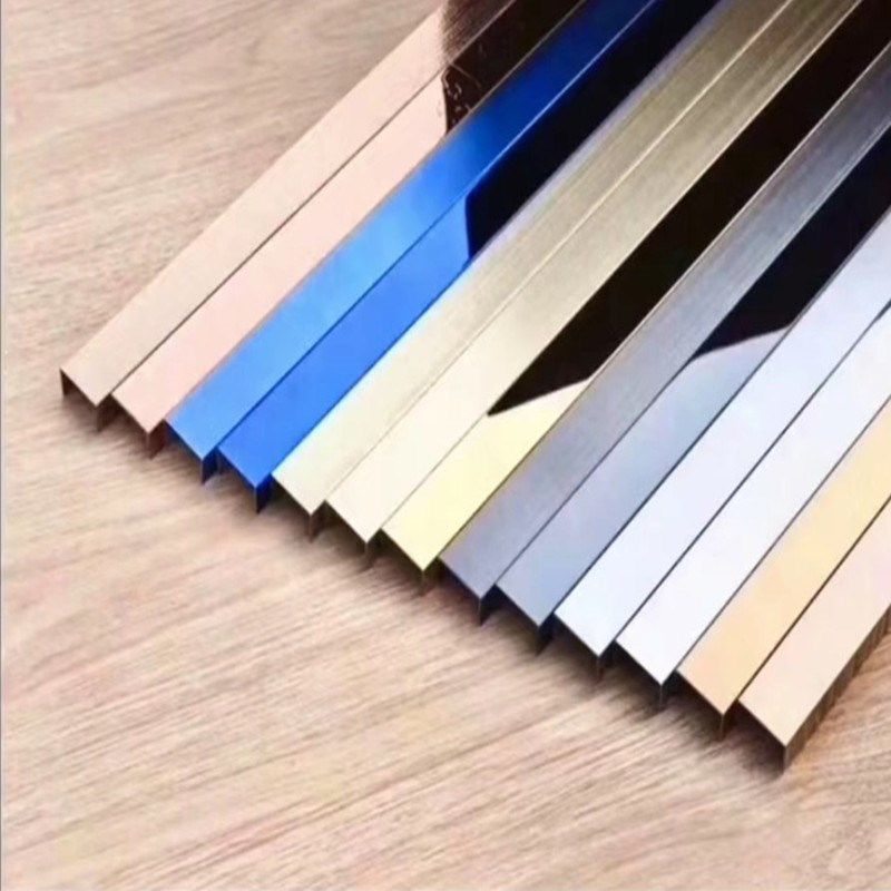 304不锈钢加工定制L型U型T型异型剪折拉弯圆弧吊顶拉丝黑钛装饰