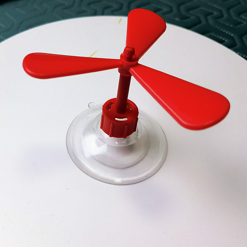 竹蜻蜓帽子吸盘摩l托车机车玩具装饰风车电动车头盔小风扇犄角旋