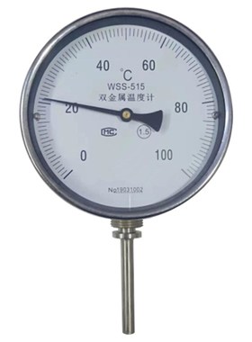 WSS-515 双金属温度计1o.5级 0-500 10 L=300mm 表盘150 M27*