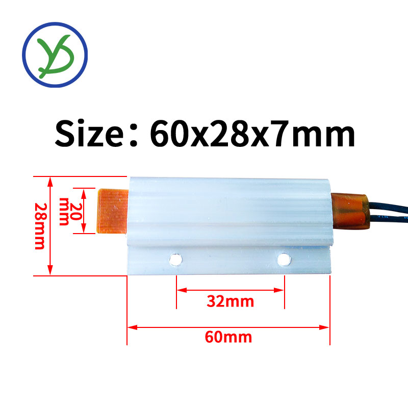 PTCYIDU12V~220V恒温陶瓷PTC发热片加热板空气电加热器配件 60*28