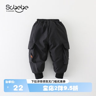 新款 SCBEBE兒童加絨工裝 褲 冬款 AK369 百搭時髦保暖工裝