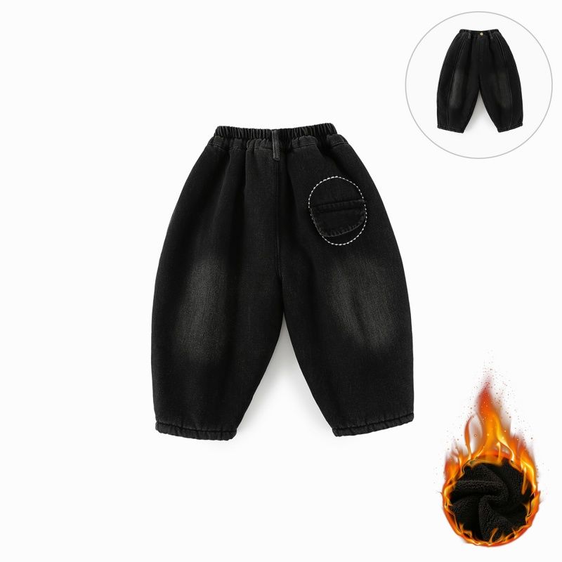 【厚绒】儿童加绒牛仔裤冬季新款男童长裤韩版复古保暖裤子CK421