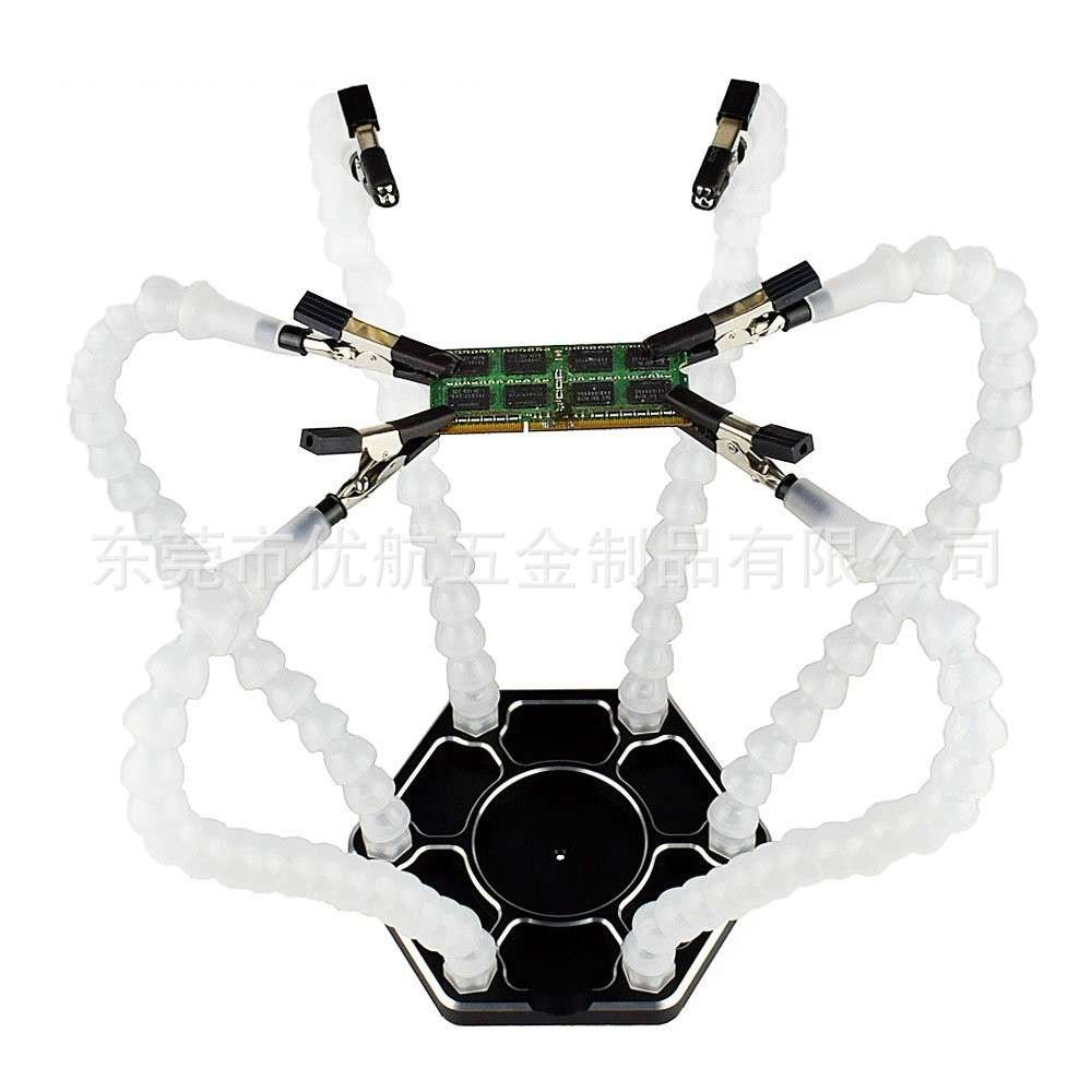 六爪多功能铝合金焊台 航模配件XT60 飞控 穿越机FPV 6爪工作台