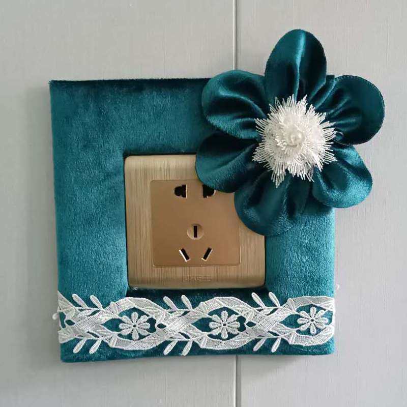86型墙壁插座开关贴保护套欧式田园风创意立体粘花布艺开关装饰贴,家居饰品,开关贴,淘宝优惠券,粉丝福利购,淘宝优惠卷