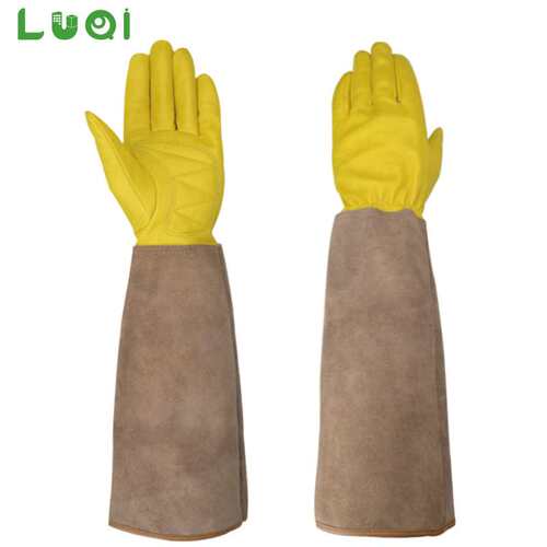 长款羊皮手套花园园艺防刺防割耐磨焊工Long Gardening Gloves