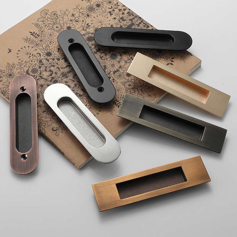 现代简约嵌入式对装把手厨房门移门推拉门隐形暗装拉手