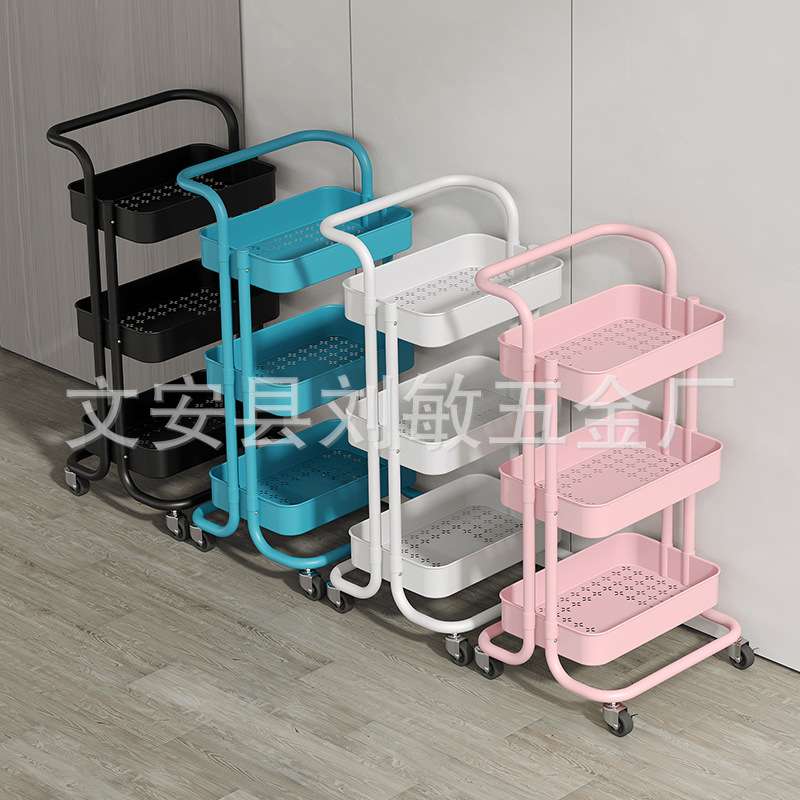家用可移动小推车置物架美发美甲工具收纳架多层美容院手推车