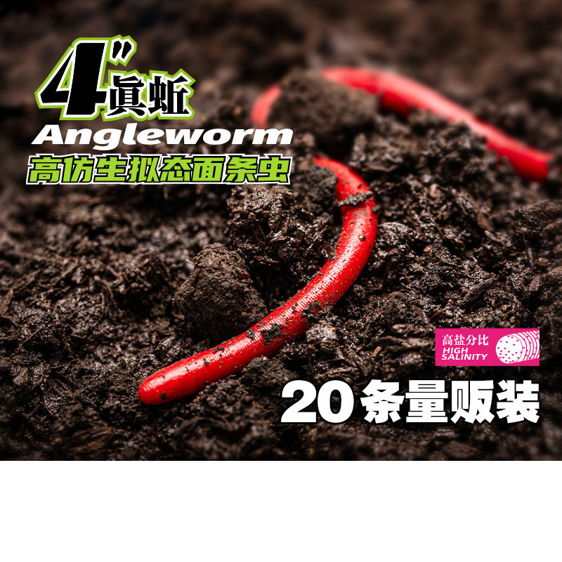 驯鱼高手26新款真蚯面条虫仿生蚯蚓软饵鲈鱼面包虫缓沉蚯蚓面条虫