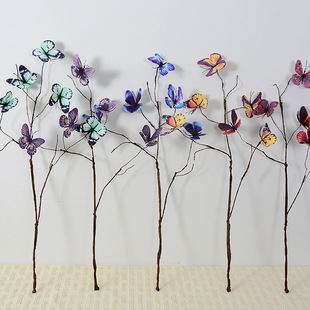 仿真枯枝蝴蝶婚礼堂花艺舞台布置仿真花场景装饰假花婚庆花材