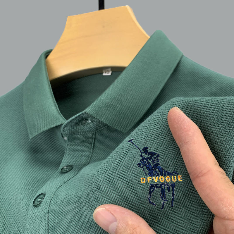 中老年男士t恤纯棉长袖春秋夏季衬衫领爸爸装上衣polo衫薄款plol