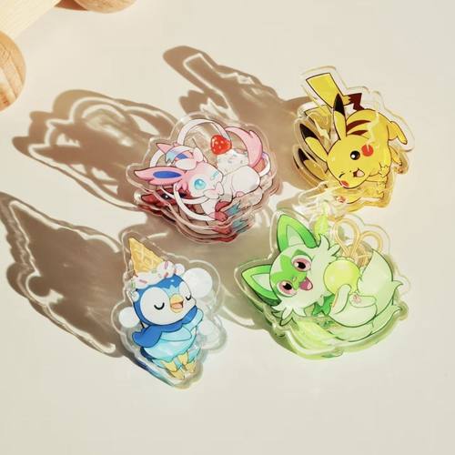 【全店满20包邮】宝可梦可爱PP夹伊布比卡丘波加曼新叶喵自制周边