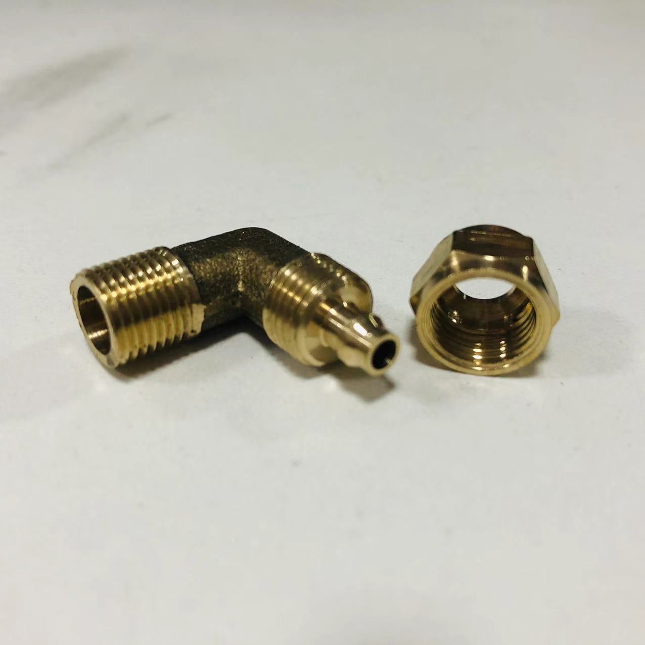 气管接头快速接头螺纹直通不锈钢快拧弯头气动尼龙软管锁母快接头