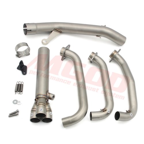 摩托车改装排气管CF春风675NK/SR不锈钢前中段直通侧排60MM口径