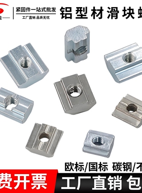 欧标滑块螺母T型螺母方螺母203040型国标铝型材螺帽配件M4M5M6M8