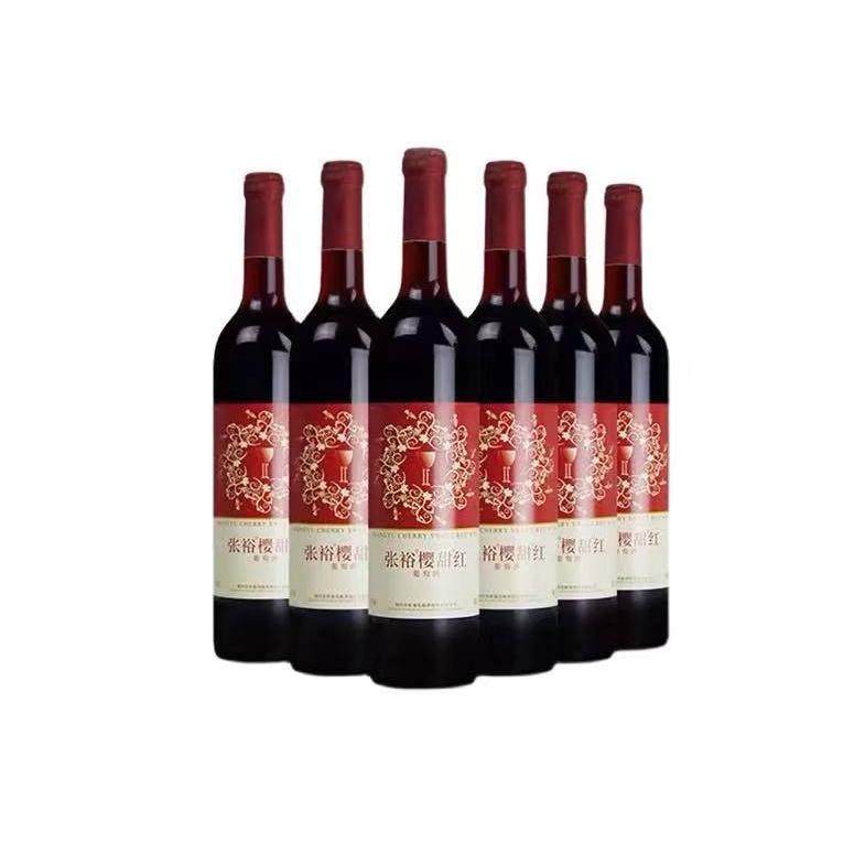 张裕甜型葡萄酒红酒樱甜红整箱6瓶囤货750ml*6婚庆年货送礼