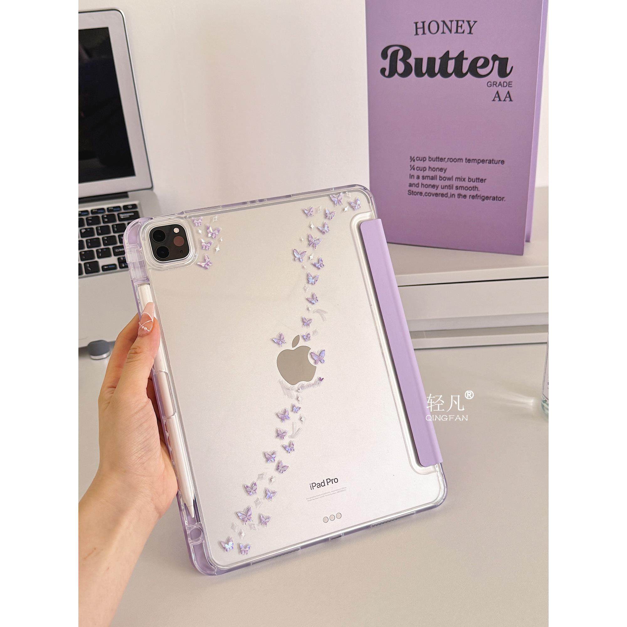 DIY贴纸2025新款iPadAir7保护套适用苹果pro13平板壳第11代亚克力mini6/7透明10.2笔槽10代Y三折10.9防摔弯11