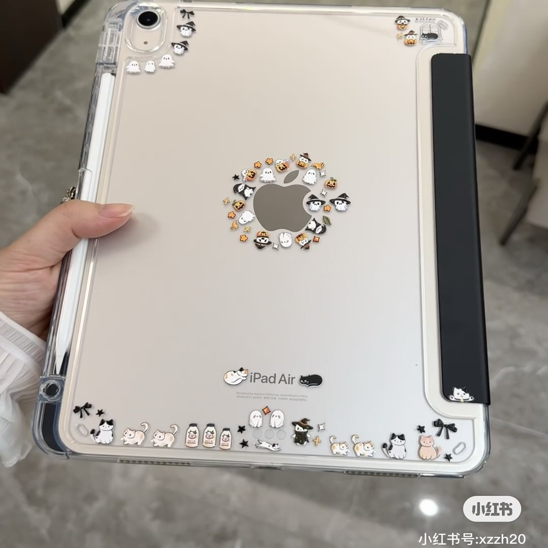 小红书同款幽灵贴纸2025ipad11代保护套air5保护壳pro2024透明pro11寸防摔ipad10适用于苹果ipad10.2亚克力