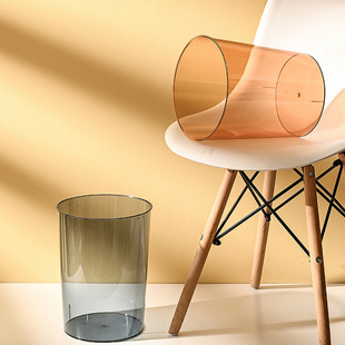 轻奢ins风家用垃圾桶高颜值PET客厅厨房桌面收纳桶透明加厚垃圾桶