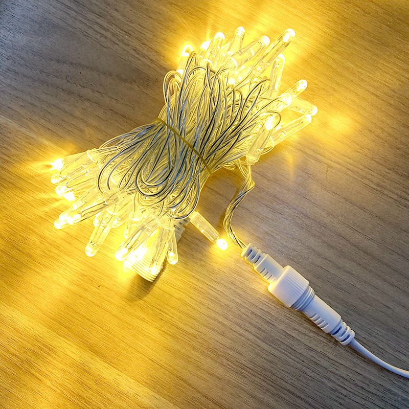 led泡壳灯串户外防水灌胶彩灯闪灯满天星网灯商场装饰灯现做