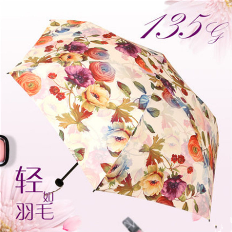 日系超轻羽毛伞创意圆筒花卉礼盒晴雨两用伞女神轻奢配饰太阳伞