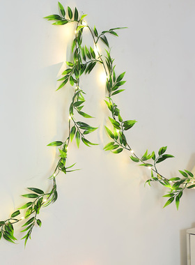 新品新款led绿色龟背叶铜线灯串家居新品装饰藤条彩灯串灯