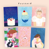 Super&Jane好朋友狗狗生日蛋糕插画装 饰墙面卡片明信片贺卡手写卡