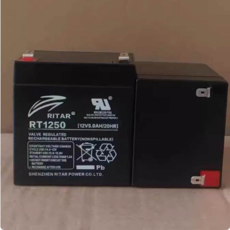 RITAR蓄电池RT1250电梯平层应急电源12V5AH童车 玩