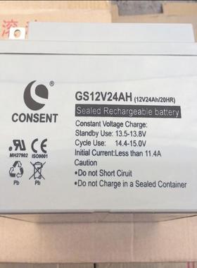 现货蓄电池GS12V24AH CONSENT电池 直流屏UPS配套