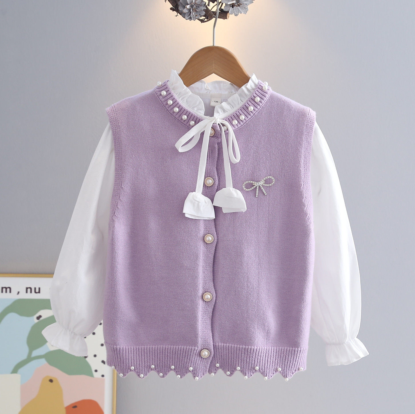 女童衣服毛衣背心衬衣上衣2025春秋儿童针织衫中童女童装,童装/婴儿装/亲子装,马甲,淘宝优惠券,粉丝福利购,淘宝优惠卷