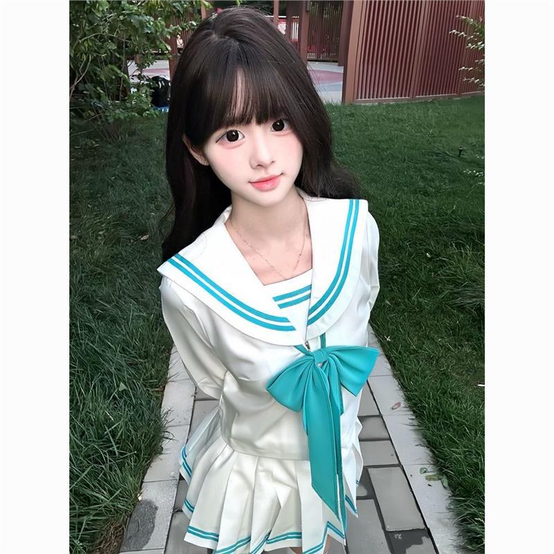 学院风JK少女水手服可爱稀有原创正统jk制服百褶裙中间服软妹套装