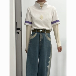 现货sky光遇cos服时尚节牛仔裤中性衣服女秋冬日常长短袖真两件套