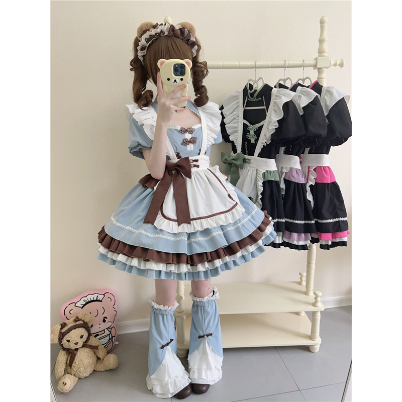 ~原创设计Lolita洋装女仆中华风短袖OP连衣裙