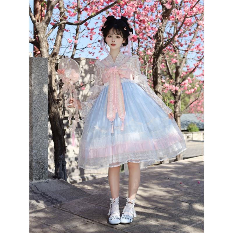 ~原创设计Lolita洋装中华风jsk吊带连衣裙夏季
