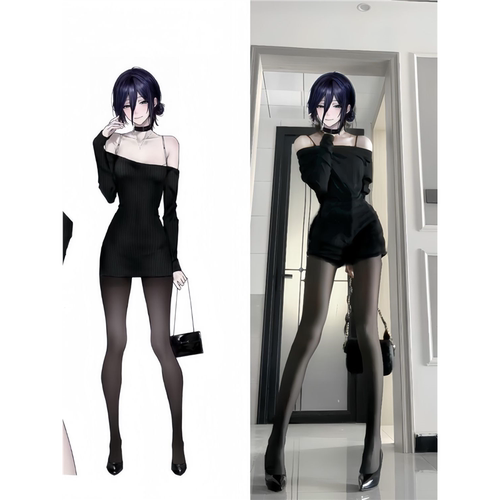 电锯人恶魔链锯cos蕾塞连衣裙妈妈级别包臀裙包臀裙紧身裙cosplay