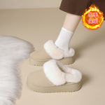 毛毛拖鞋女外穿2025年新款冬季加绒加厚雪地靴厚底包头保暖半拖鞋