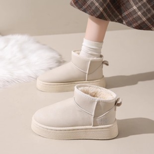 时尚防水雪地靴女2025新款冬季加绒女鞋子厚底防滑保暖东北大棉鞋