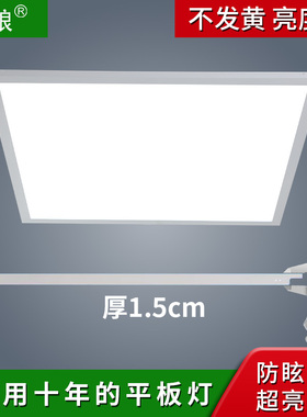 超薄集成吊顶600x600led平板灯石膏矿棉铝扣板面板灯办公室工程灯