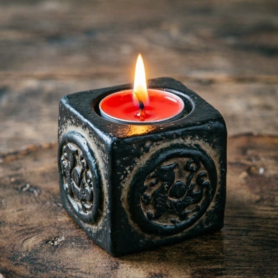 中式仿古做旧四大神兽蜡烛烛台复桌面摆件