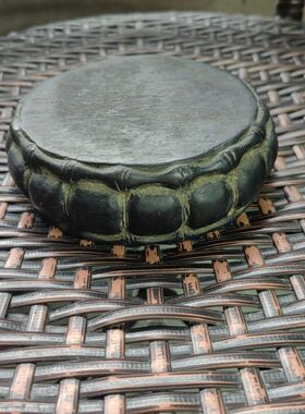 仿古做旧竹节茶盘茶台案头承壶杯托石鼓中式古玩茶室户外古典摆件