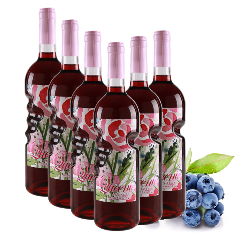 六支 贵妮春色蓝莓酒 天使之手瓶型果酒