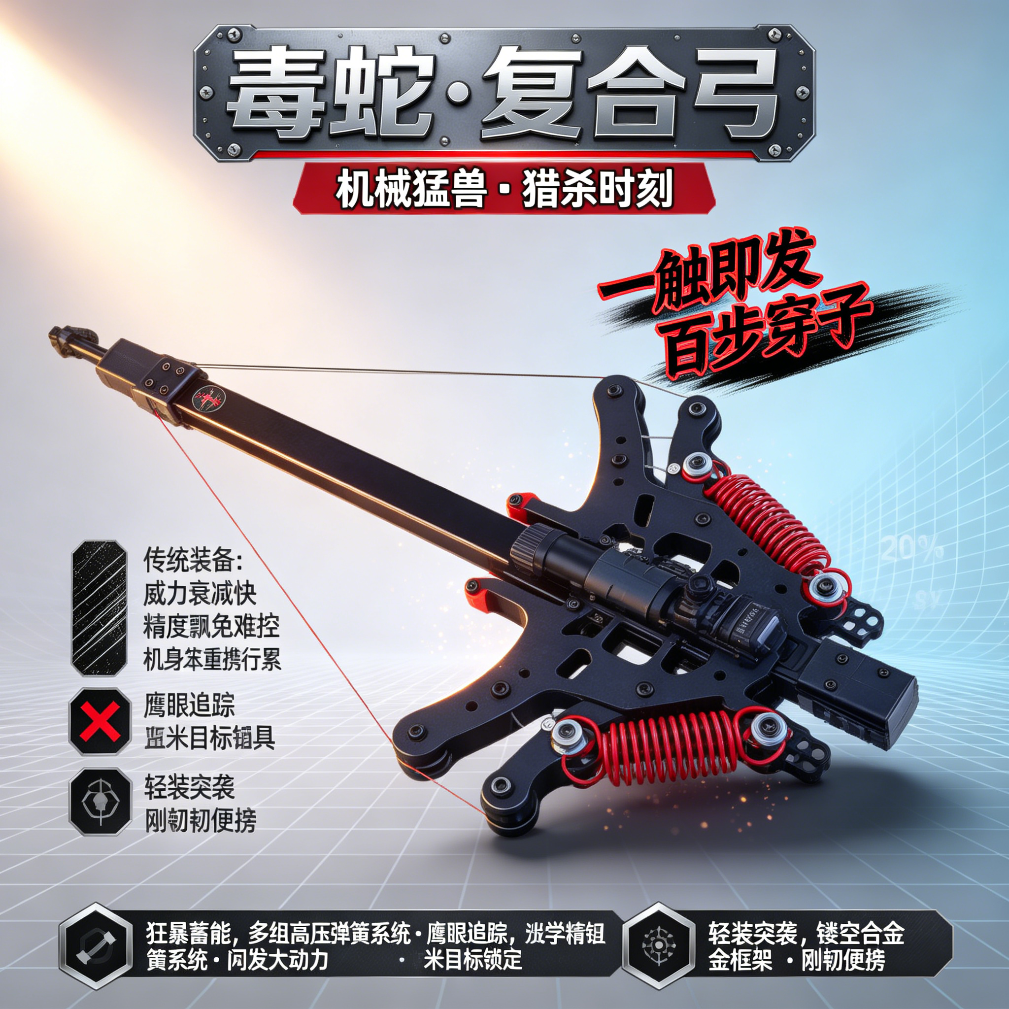 新款40连发激光户外成年人专用复合弓射击小型枪式弹弓狙击高精度