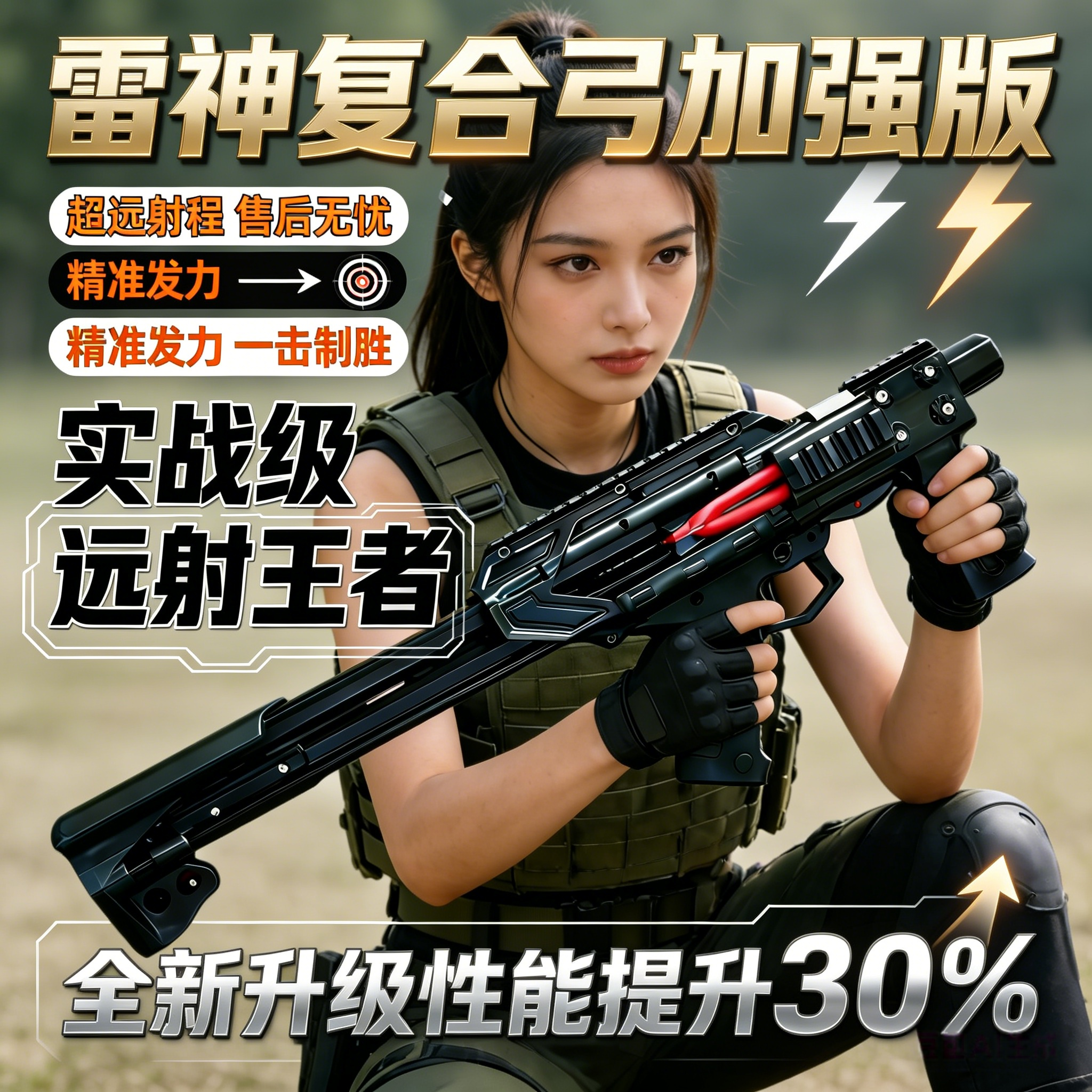 大威力高精度成年人专用弹弓2026新款户外雷神连发复合弓精准钢珠