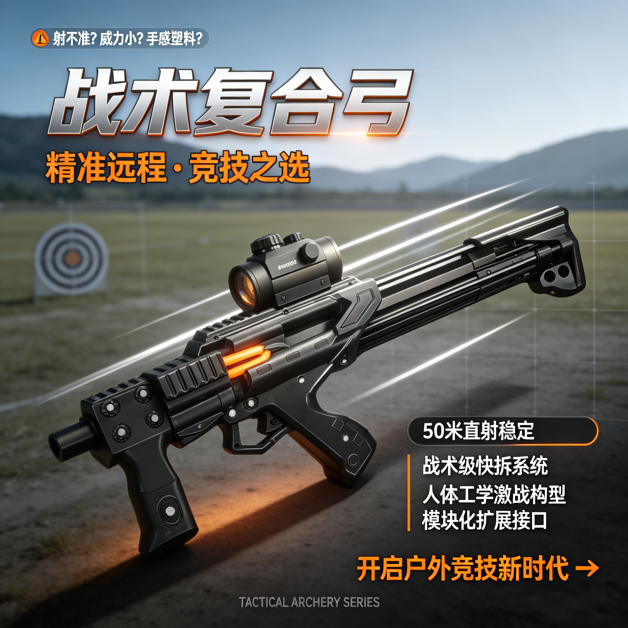 2026新款40连发3D打印玩具枪型弹弓户外射击钢珠超远射程雷神玩具