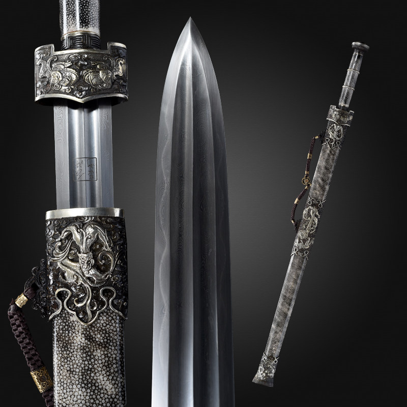 龙泉尊武刀剑手工龙云战剑扭转星纹八面汉剑花纹钢硬剑重剑未开刃