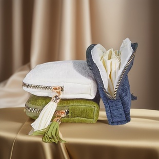 DIY胡彦斌同款首饰包流苏拉链收纳袋首饰袋珠宝饰品防尘袋子