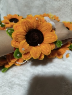 成品扭扭棒向日葵手腕花胸花手工编织一举夺魁活动礼品毕业礼物