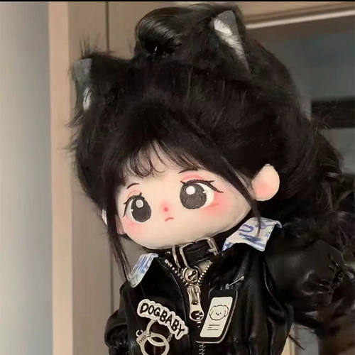 炸毛公仔女孩裸娃衣服高温丝假发