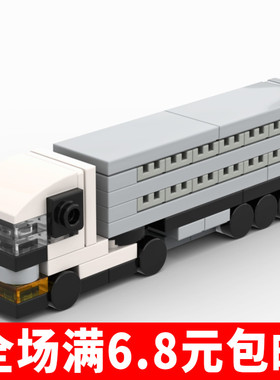 国产积木兼容国产moc迷你长板车 垃圾车 水泥搅拌车模型拼插玩具