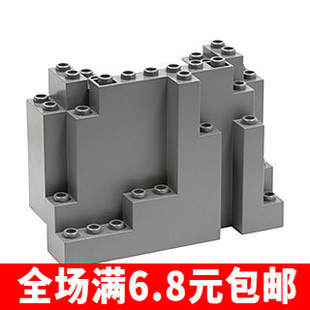 兼容国产积木6082零件4x10x6建筑山峰顶假山岩石配件moc搭建场景